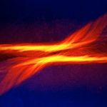 Energy flow visualization in abstract blue colors